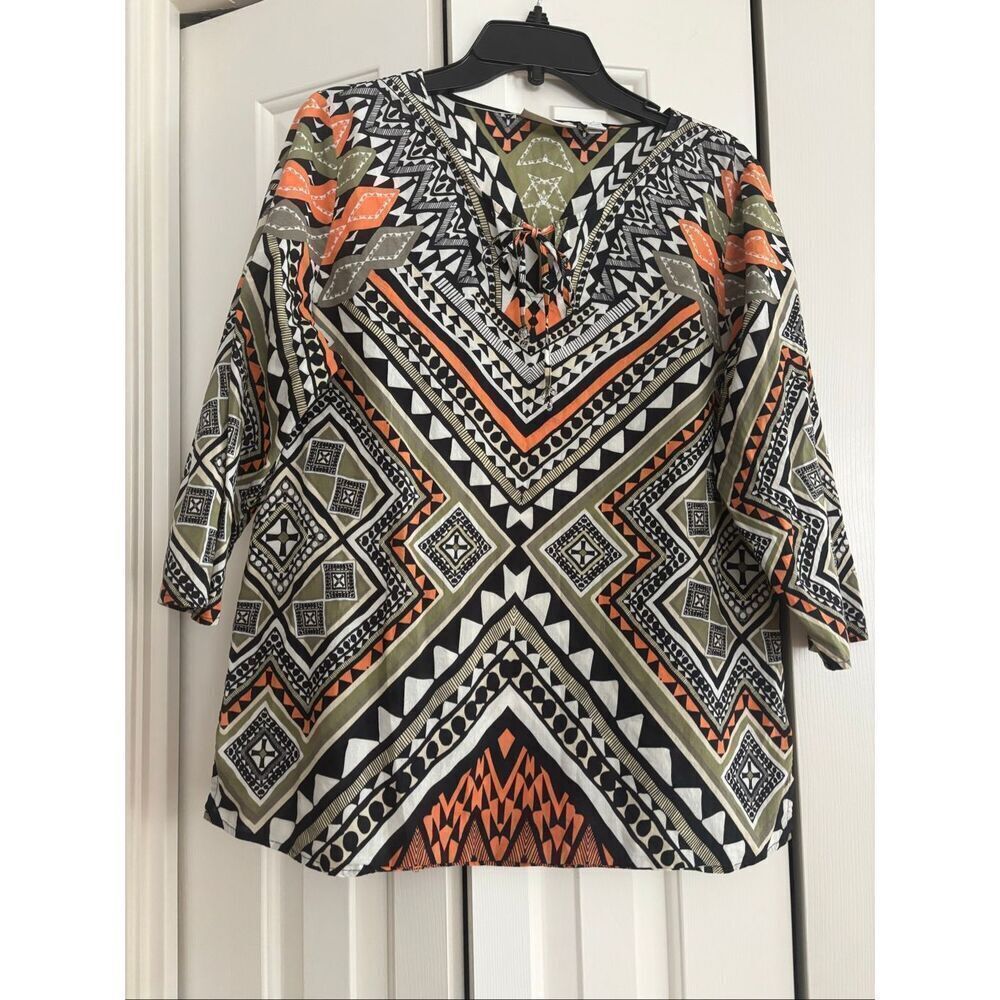 Chico’s Cotton Tribal Print Top